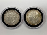 2 Morgan Dollars, Silver U.S. Dollar Coins, 1900 & 1921