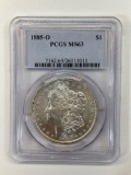 1885-O Morgan Dollar, Silver U.S. Dollar Coin, PCGS Graded MS63