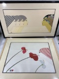 Hisashi Otsuka Asian framed art, East Meets West & Kiss of Aloha by Hisashi Otsuka w/ COAs, 2 units