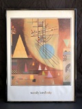 24in wide x 32in tall Framed Art says Wassily Kandinsky, Verstummen