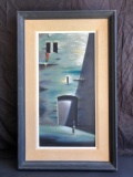 The Building, 20in wide x 32in tall Framed Art says Nick Pasko