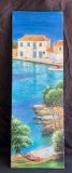 10in wide x 30in tall Signed Original Oil, Italia, says Kirth