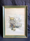 Windsor Castle, 15in wide x 19in tall Signed & Framed Art, says Ian V. Corthals