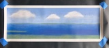 Bay with Three Clouds, 14in tall x 38in wide Lithograph, says Laura Duggan, no. 4648