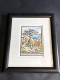 Torrey Pines State Reserve, 10in wide x 12in tall, Signed & Framed Artwork says Angela Buskett