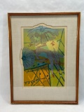 Signed Framed Lithograph Art 30x22in
