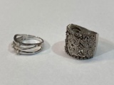 925 Silver & Diamond Rings, 2 Units