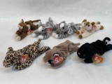 Feline Ty Beanie Babies with Tags, 7 Units