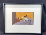 Signed Framed Gouache on Paper Painting by Bryce 16x20in