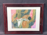 Signed Framed Watercolor on Paper Painting by Dennis Peter Wymbs, 15.x12in