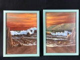 Art 2 Units, Signed framed Lloyd Reasor Oil on panel paintings 13.5 x 10in