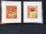 Art Gianna Marino signed framed flowers 15x17.5in