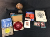 45rpm records, Gone with the wind playing cards and postage stamp