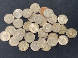 35 nickles, US five cent coins