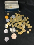 Chuck E. Cheese tokens and a couple Star Wars coins