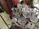 Various crystal and glass bowls and vases
