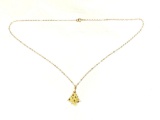 14K Gold Necklace & Christmas Tree Pendant