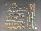 Vintage costume jewelry bracelets, bangles, charm bracelet