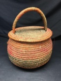 Vintage Tightly Woven Basket With Lid