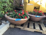 34 inch round Flower planters, 3 Units