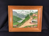 Painting of home in the mountains