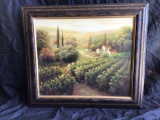 Painting of a vineyard 26 in tall