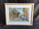 Art picture print of Monet house 26in tall framed art