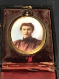 Vintage pocket miniatures. possibly 1800's in frame 5in tall