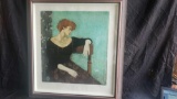 Malcolm Liepke Color lithograph seated woman 33 of 90