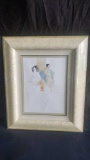framed art Watercolor and ink, two ladies signed says arkay
