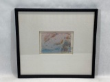 Signed framed art, Umbrella Man XVIII Peter Max, 16 x 14 in