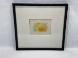 Signed framed art, Umbrella Man, Peter Max, 13.5 x 12.5 in