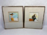 2 Signed Framed Paintings by Joan Savo, each 13x15in