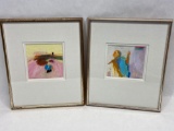 2 Signed Framed Paintings by Joan Savo, each roughly 13x11in