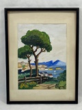Signed Framed Art, F. Germano 68, 13x17in