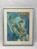 Framed pastel painting, Perplexed by Sue Kessinger, 9 x 11 in