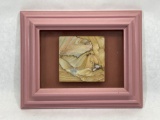 Signed Framed Pastel on Sandstone art, Basia 95, 8 x 10 in