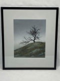 Signed framed art by Jim Zhang, 17 x 19 in