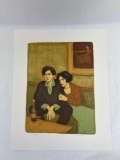 Signed lithograph art 86/200 by Liepke w/ COA, 21x26in