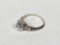 10K White Gold Engagement Ring, Size 8