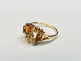 14K Gold Ring with Diamond Gemstone, Size 10