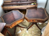 Matching Antique Rolling Parlor Room Tables
