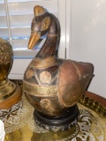 Antique Wood Duck Storage 13in tall