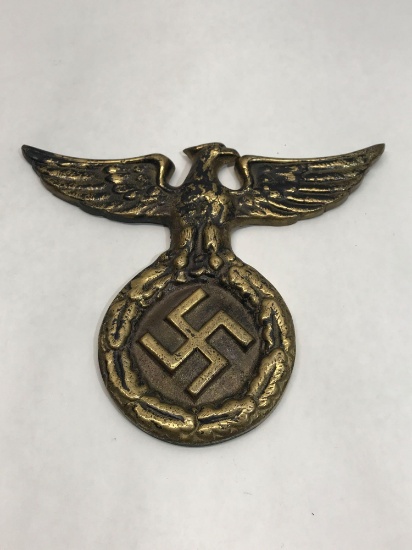 WW2 German Nazi Brass NSDAP Reichsadler Plaque