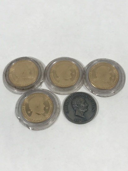 President Lincoln Civil War Commemorative Coins 5 Units