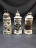 Decorative Lidded Beer Stein 3 Units