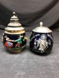 Vintage Small Lidded German Beer Stein 2 Units