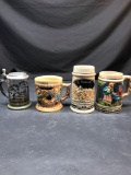 Vintage Mustache German Stein 4 Units