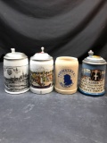 Vintage Porcelain German Beer Stein 4 Units