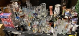 Collection of shot glasses, mugs, tankard, steins, etc.